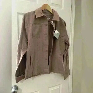 Indigenous one weave fair trade  organic cotton latte tango jacket size m